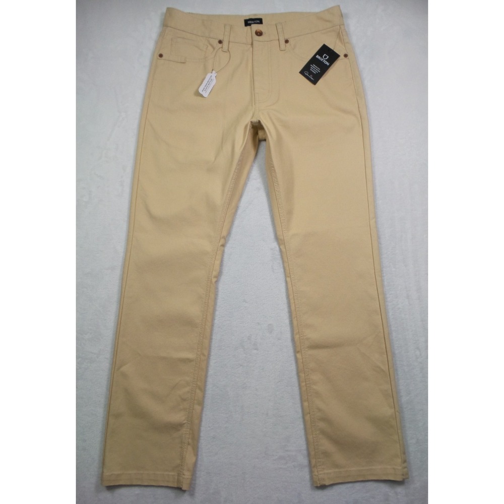 Brixton Builders Pants Mens Size 32 Beige 5-Pocket Stretch Reinforced Seams NWT